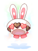 C Heart Chiffon Rabbit